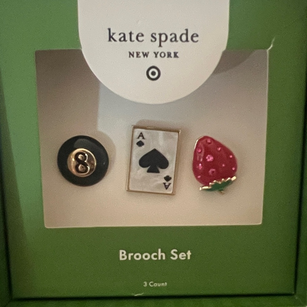 Kate Spade Black and Gold Brooch Set